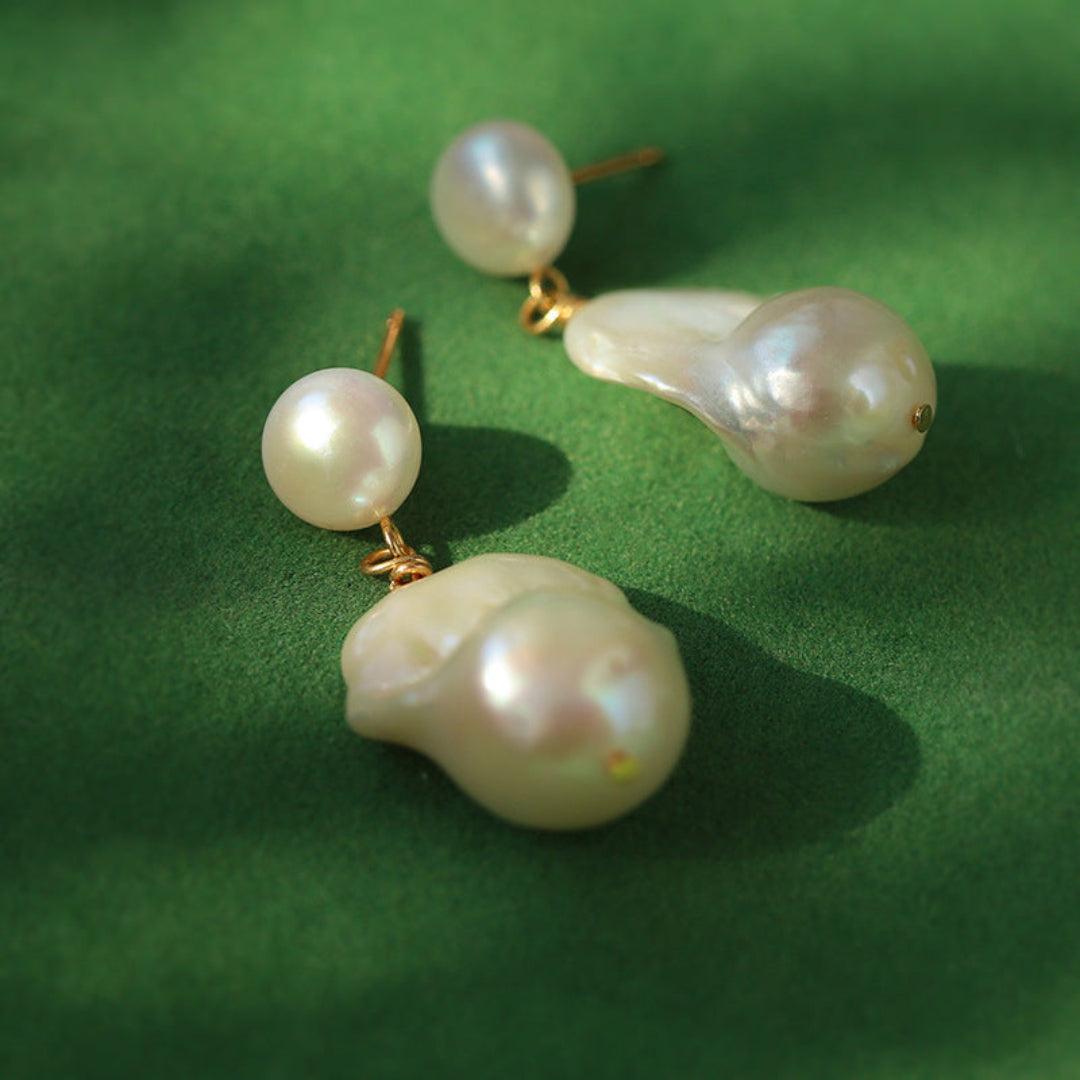 Baroque Pearl Drop Earrings - Gembea Jewelry