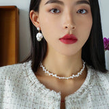Baroque Pearl Drop Earrings-Gembea Jewelry