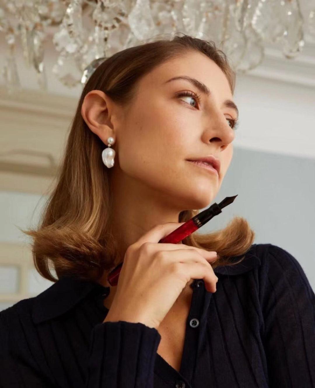 Baroque Pearl Drop Earrings - Gembea Jewelry