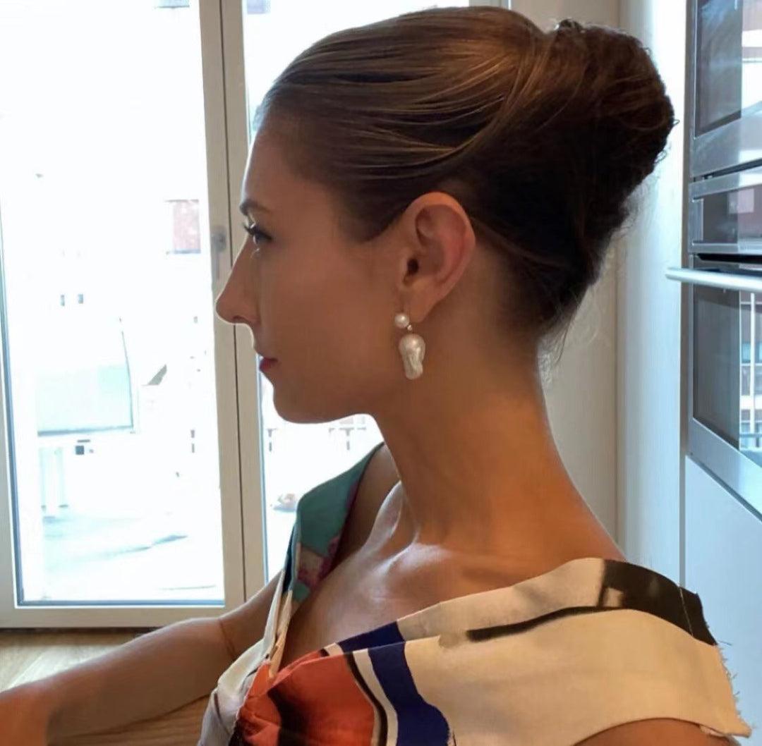 Baroque Pearl Drop Earrings - Gembea Jewelry