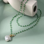 Baroque Pearl Green Agate Beaded Necklace - Gembea Jewelry