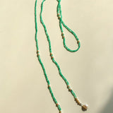 Baroque Pearl Green Agate Long Necklace gembea jewelry