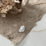 Baroque Pendant 18K Gold Chain Collar Necklace - Gembea Jewelry
