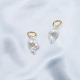 Baroque Pendant Hoop Earrings - Gembea Jewelry