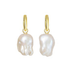 Baroque Pearl Pendant Hoop Earrings gembea jewelry