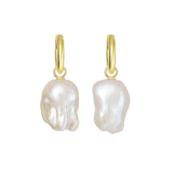 Baroque Pearl Pendant Hoop Earrings gembea jewelry