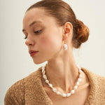 Baroque Pendant Hoop Earrings - Gembea Jewelry