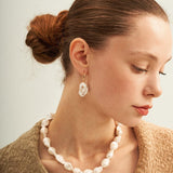 Baroque Pendant Hoop Earrings - Gembea Jewelry