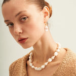 Baroque Pendant Hoop Earrings - Gembea Jewelry