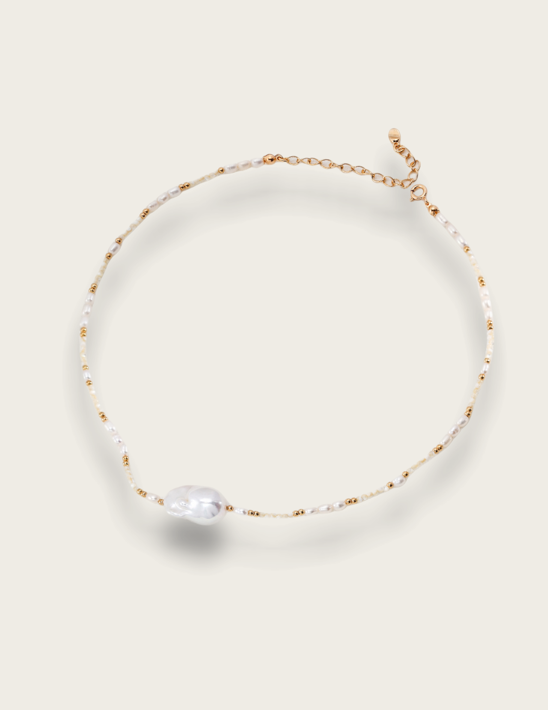 Baroque Pendant Rice Pearl Necklace gembea jewelry