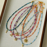 Beach Colorful Natural Stone Beaded Necklace Gembea jewelry
