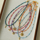 Beach Colorful Natural Stone Beaded Necklace Gembea jewelry