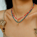 Beach Colorful Natural Stone Beaded Necklace Gembea jewelry