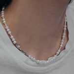Bean Pod Irregular Freshwater Pearl Beaded Necklace gembea jewelry