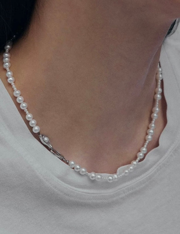 Bean Pod Irregular Freshwater Pearl Beaded Necklace gembea jewelry