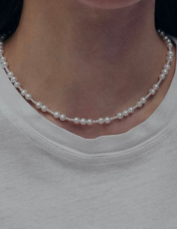Bean Pod Irregular Freshwater Pearl Beaded Necklace gembea jewelry