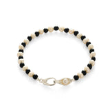 Bean Pod Black Agate Pearl Beaded Bracelet gembea jewelry