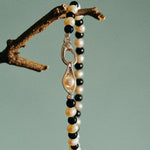 Bean Pod Black Agate Pearl Beaded Bracelet gembea jewelry