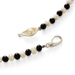 Bean Pod Black Agate Pearl Beaded Necklace gembea jewelry
