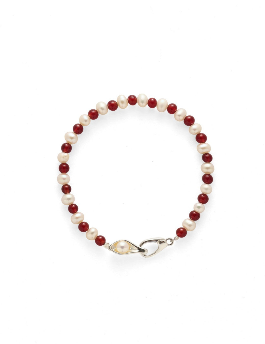 Bean Pod Red Agate Pearl Beaded Bracelet gembea jewelry