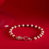 Bean Pod Red Agate Pearl Beaded Bracelet gembea jewelry