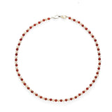 Bean Pod Red Agate Pearl Beaded Necklace gembea jewelry