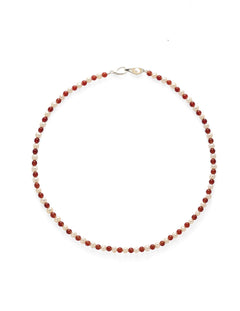 Bean Pod Red Agate Pearl Beaded Necklace gembea jewelry