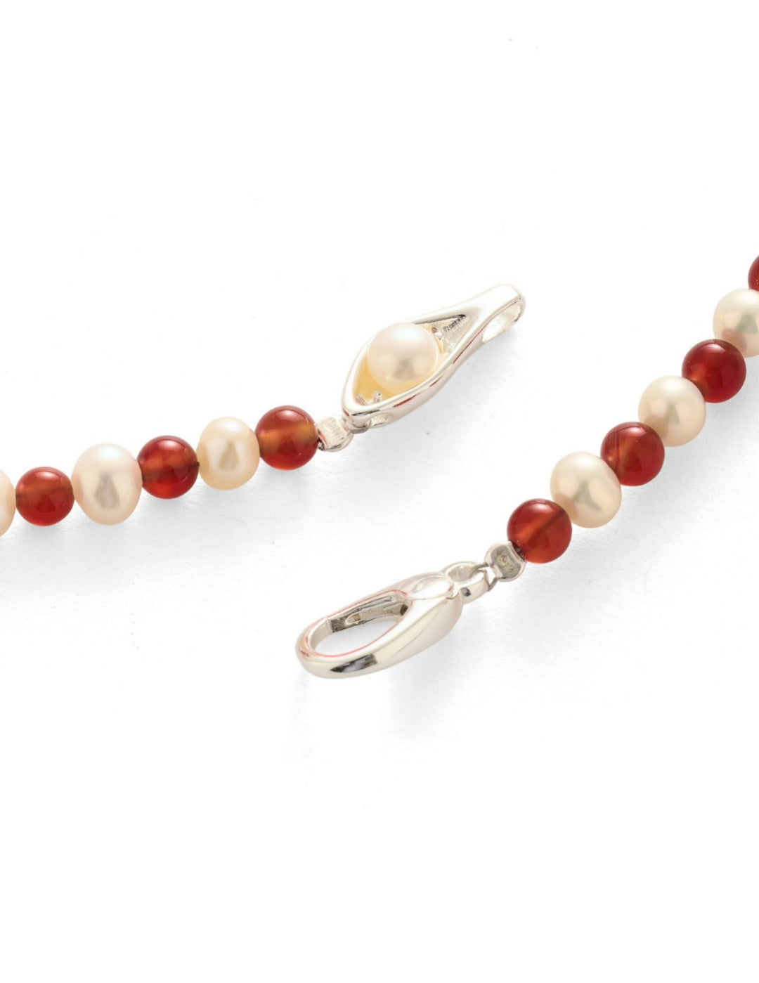 Bean Pod Red Agate Pearl Beaded Necklace gembea jewelry