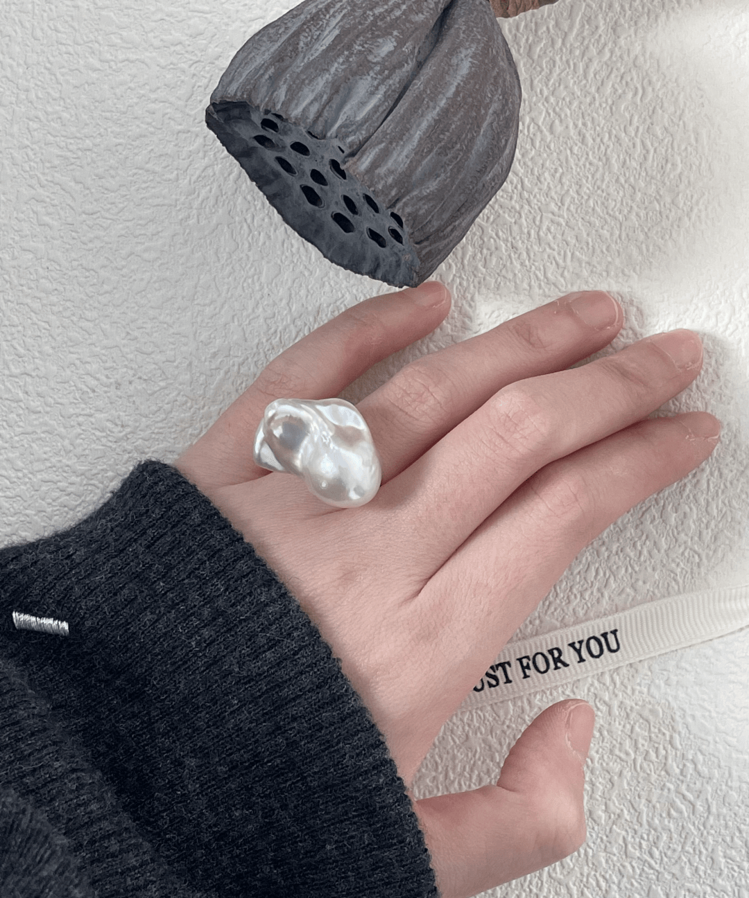Big Baroque Pearl Sterling Silver Rings - Gembea Jewelry