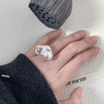 Big Baroque Pearl Sterling Silver Rings - Gembea Jewelry