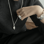 Big Baroque Pearl Sterling Silver Rings - Gembea Jewelry