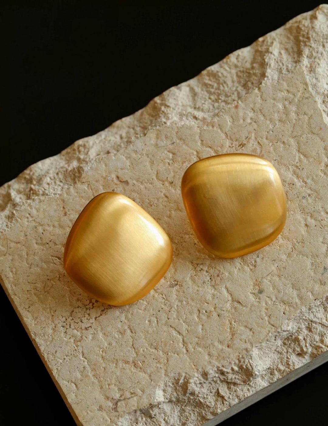 Irregular Brushed Stud Earrings - Gembea Jewelry