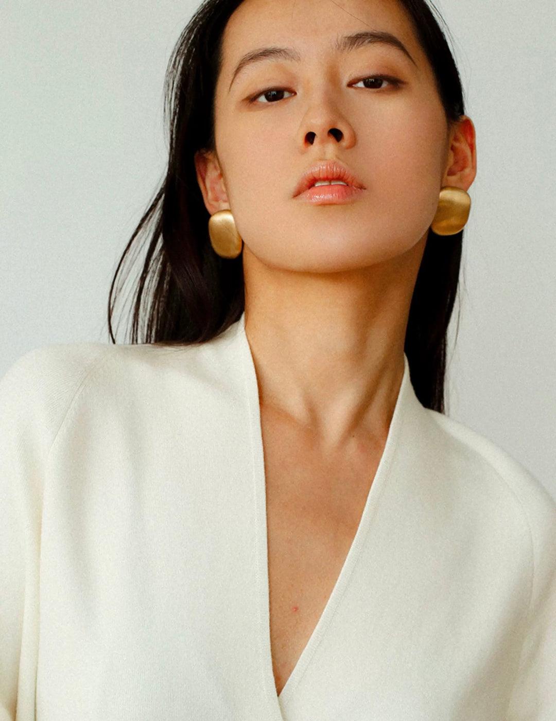 Irregular Brushed Stud Earrings - Gembea Jewelry