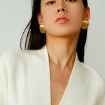 Irregular Brushed Stud Earrings - Gembea Jewelry