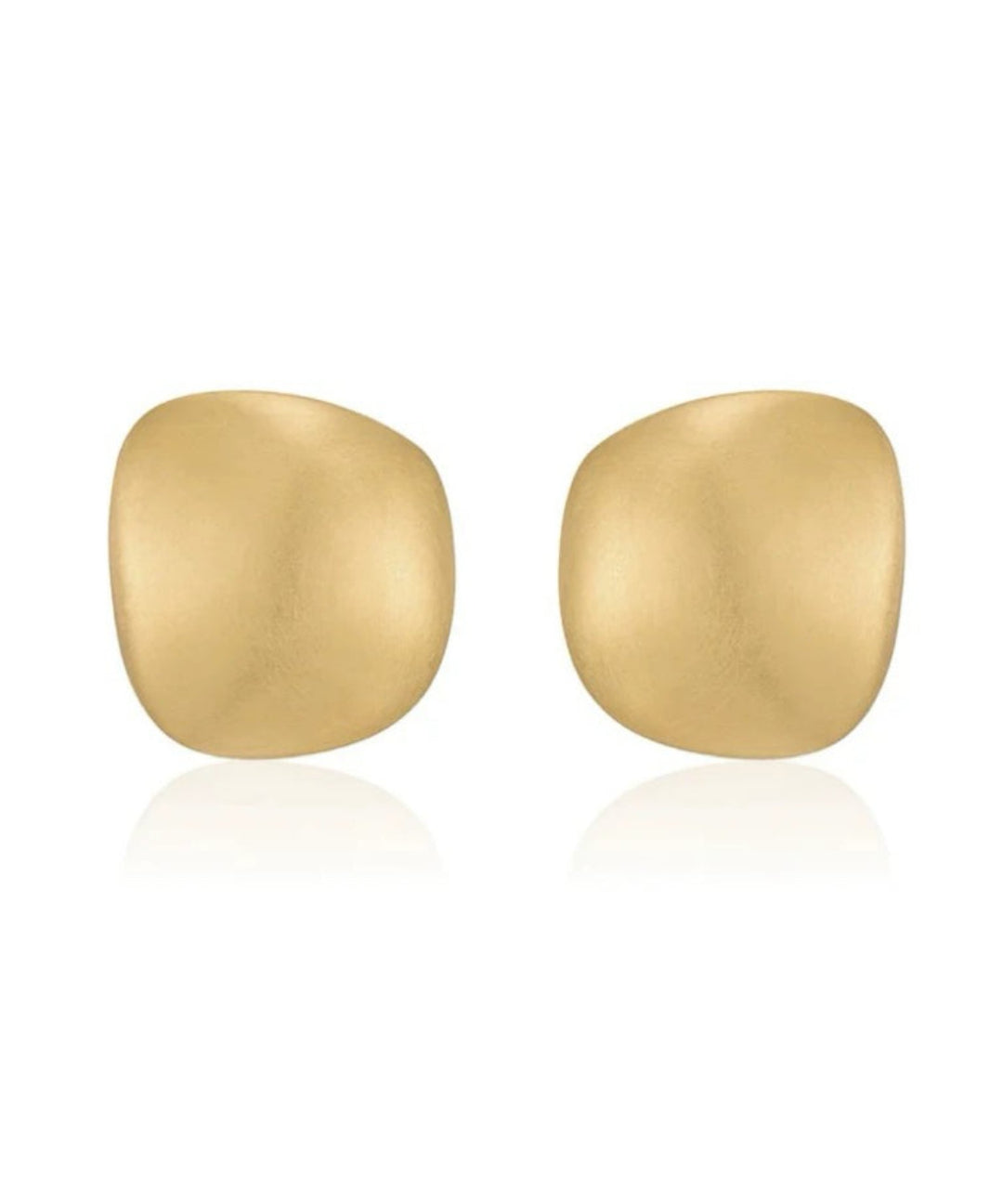 Big Metal Brushed Stud Earrings gembea jewelry