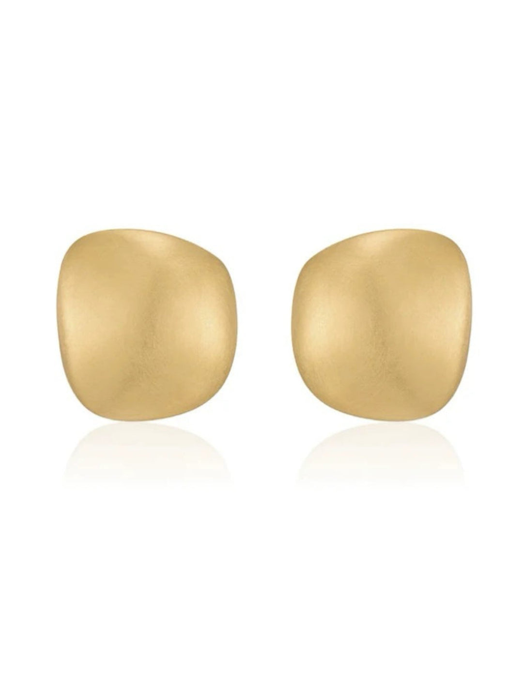 Big Metal Brushed Stud Earrings gembea jewelry