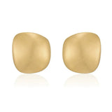 Big Metal Brushed Stud Earrings gembea jewelry