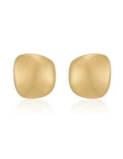 Big Metal Brushed Stud Earrings gembea jewelry