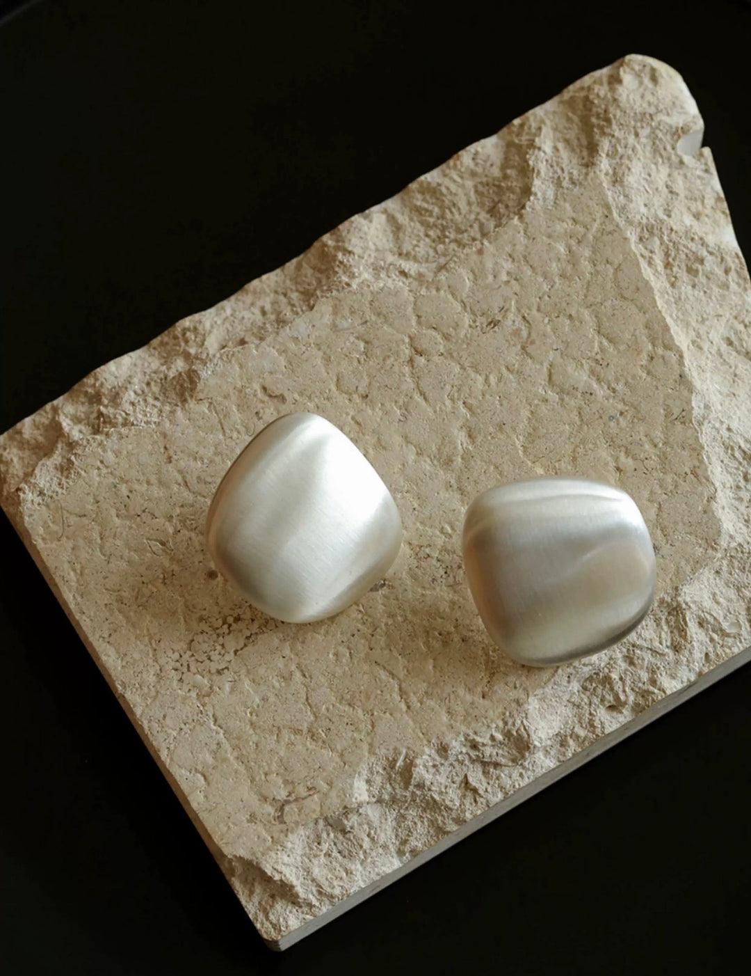 Irregular Brushed Stud Earrings - Gembea Jewelry