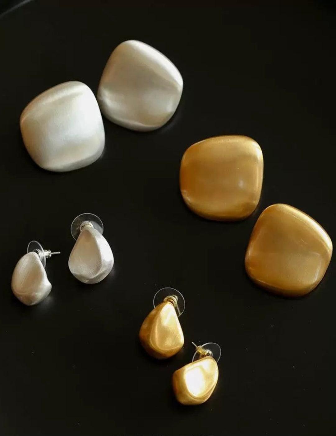 Irregular Brushed Stud Earrings - Gembea Jewelry