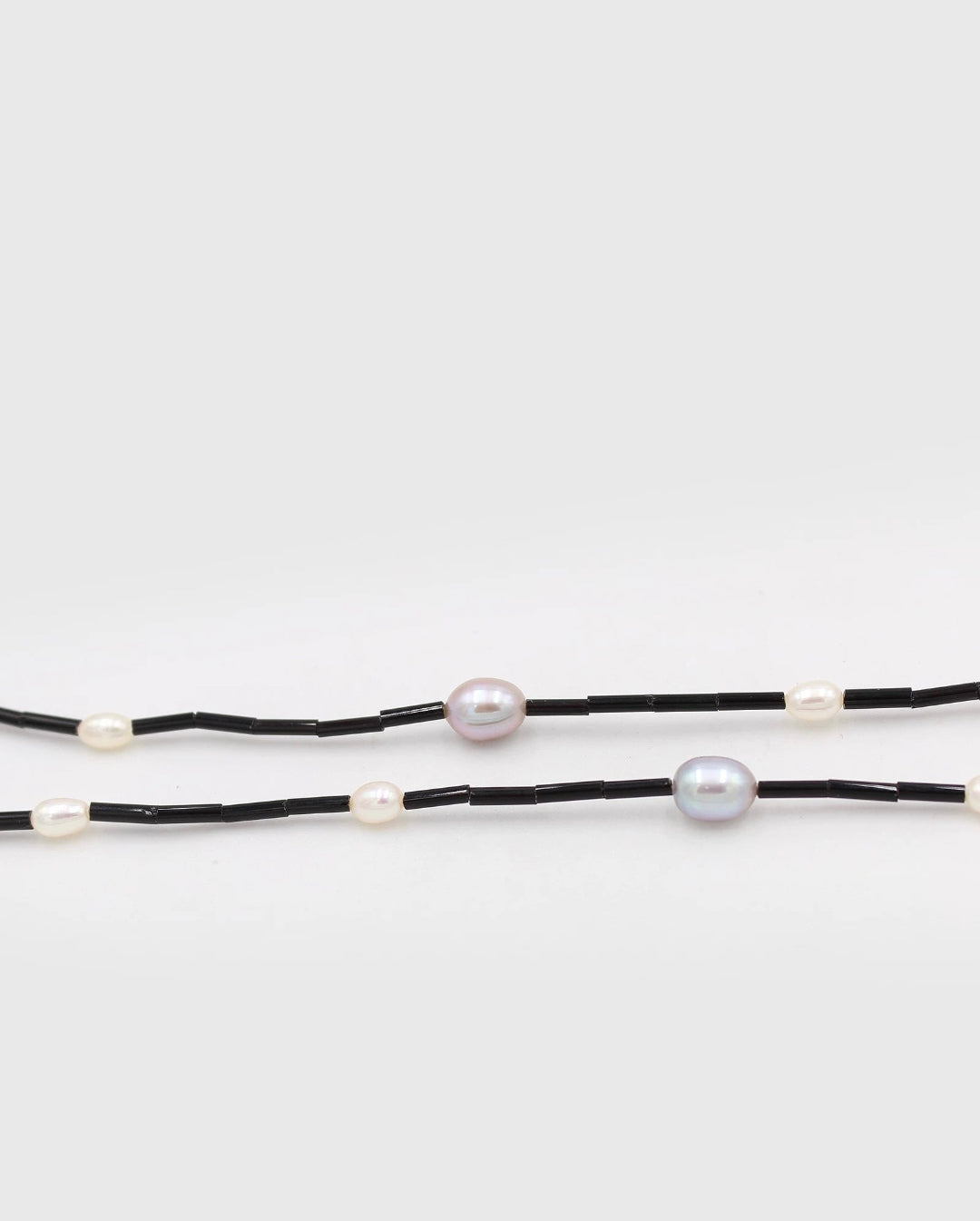 Black Round Tube Freshwater Pearl Necklace gembea jewelry