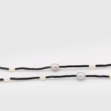 Black Round Tube Freshwater Pearl Necklace gembea jewelry