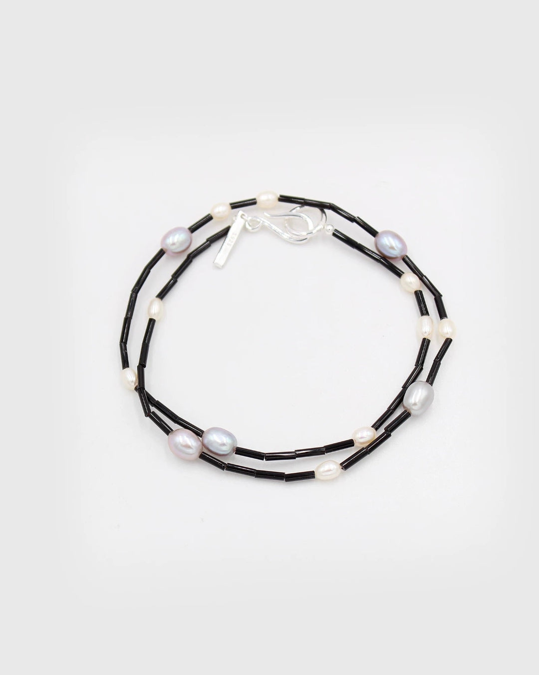 Black Round Tube Freshwater Pearl Necklace gembea jewelry