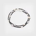 Black Round Tube Freshwater Pearl Necklace gembea jewelry
