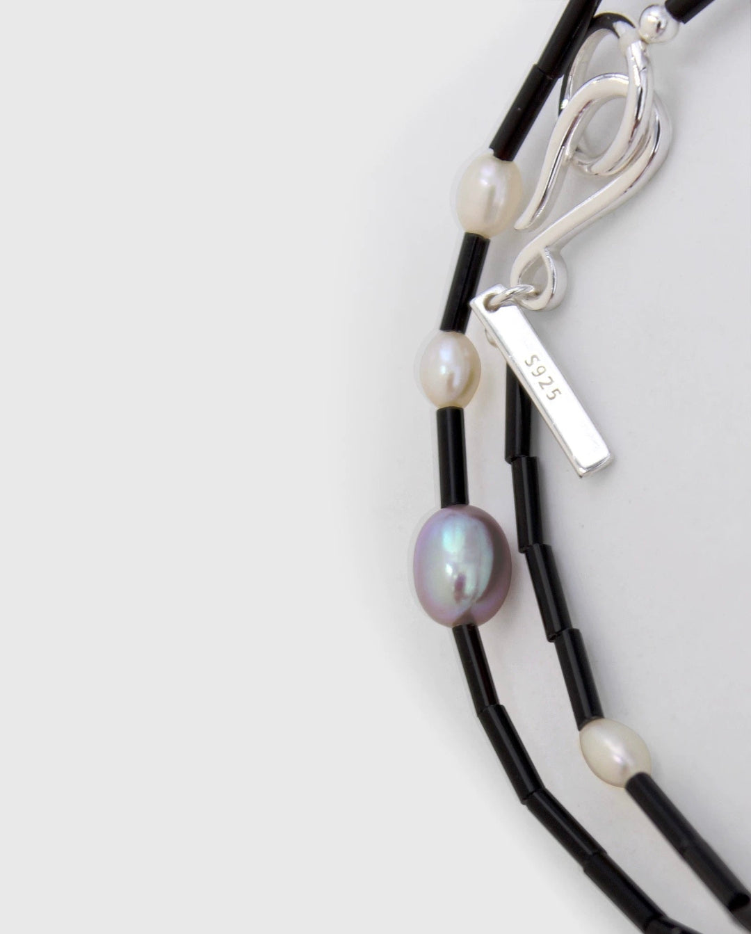 Black Round Tube Freshwater Pearl Necklace gembea jewelry