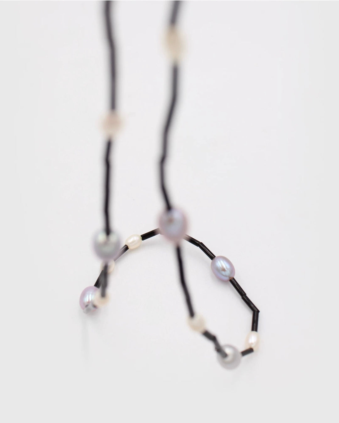 Black Round Tube Freshwater Pearl Necklace gembea jewelry