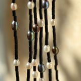 Black Round Tube Freshwater Pearl Necklace gembea jewelry