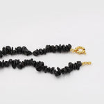 Black Agate Beaded Baroque Pearl Pendant Necklace gembea jewelry