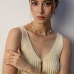 Black Agate Pearl Chain Bracelet-Gembea Jewelry