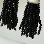 Black Agate Tassel Earrings - Gembea Jewelry